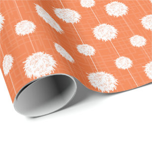 Oranje Cheerleader Pom Pom Pattern Cadeaupapier