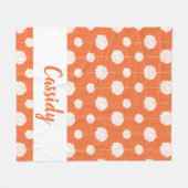 Oranje Cheerleader Pom Pom Pattern Fleece Deken (Voorkant (Horizontaal))