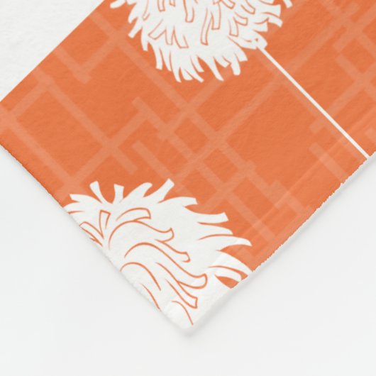 Oranje Cheerleader Pom Pom Pattern Fleece Deken (Hoek)