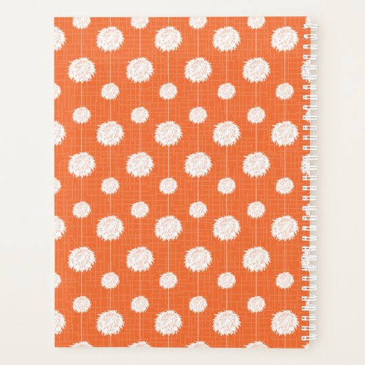 Oranje Cheerleader Pom Pom Pattern Planner (Achterkant)