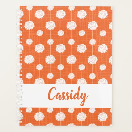 Oranje Cheerleader Pom Pom Pattern Planner (Voorkant)