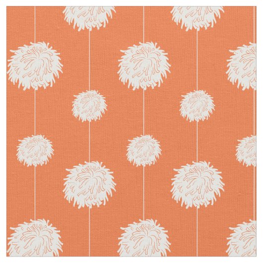 Oranje Cheerleader Pom Pom Pattern Stof (Close Up)