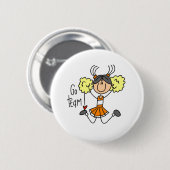 Oranje Cheerleader Ronde Button 5,7 Cm (Voorkant /achterkant)