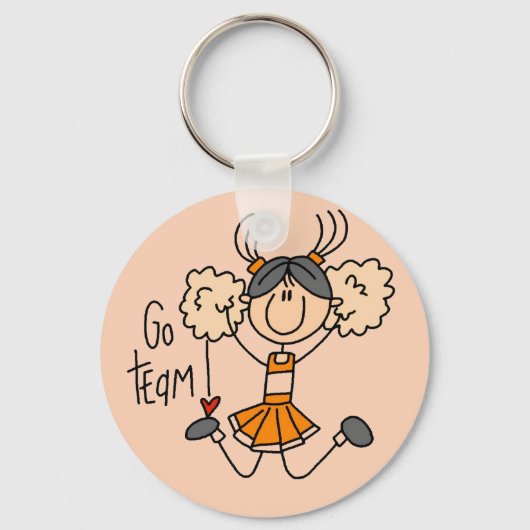 Oranje Cheerleader Tshirts en Gifts Sleutelhanger (Voorkant)