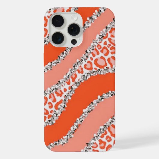 Oranje Cheetah Print iPhone Hoesje (Achterkant)