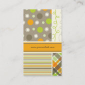 Oranje cheques Stripes Stippen plakken combinatiep Visitekaartje (Achterkant)
