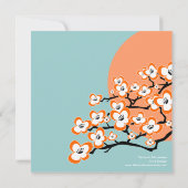 Oranje Cherry Blossom Bridal Shower Kaart (Achterkant)