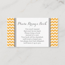 Oranje Chevron Baby shower Boek Aanvraag Kaart