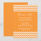 Oranje Chevron Birthday Uitnodiging (Voorkant / Achterkant)