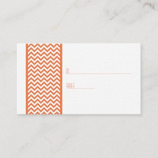 Oranje Chevron Border Place Card Plaatskaartje (Voorkant)