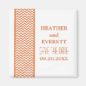 Oranje Chevron Border sparen de Magnet van de Datu (Voorkant)
