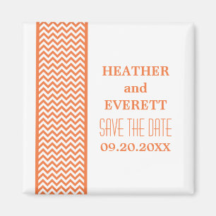 Oranje Chevron Border sparen de Magnet van de Datu