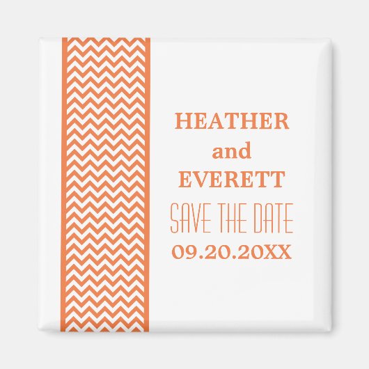 Oranje Chevron Border sparen de Magnet van de Datu (Voorkant)