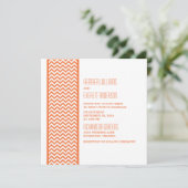 Oranje Chevron Border Wedding Invite Kaart (Staand voorkant)