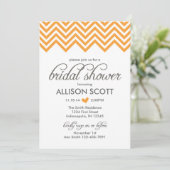 Oranje Chevron Bridal Shower Kaart (Staand voorkant)