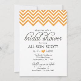 Oranje Chevron Bridal Shower Kaart