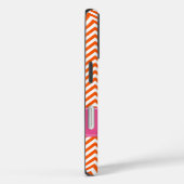 Oranje Chevron Chic Pink gepersonaliseerd Case-Mate iPhone Case (Achterkant / Rechts)