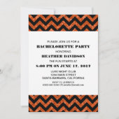 Oranje Chevron Glitter Bachelorette Party Kaart (Voorkant)