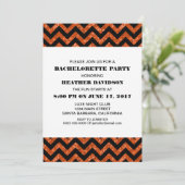 Oranje Chevron Glitter Bachelorette Party Kaart (Staand voorkant)