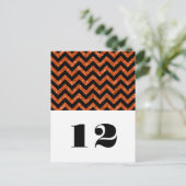 Oranje Chevron Glitter Table Briefkaart (Staand voorkant)