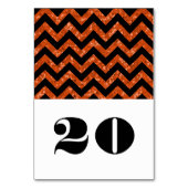 Oranje Chevron Glitter Table Kaart (Achterkant)