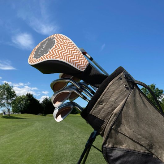 Oranje Chevron Persoonlijk Golf Head Hoesje Golfheadcover