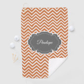 Oranje Chevron Persoonlijk Golfhanddoek (Insitu)