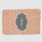 Oranje Chevron Persoonlijk Golfhanddoek (Horizontaal)