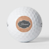 Oranje Chevron Persoonlijke Golf Balls Golfballen (Voorkant)