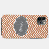 Oranje Chevron Persoonlijke iPhone Case (Achterkant (horizontaal))