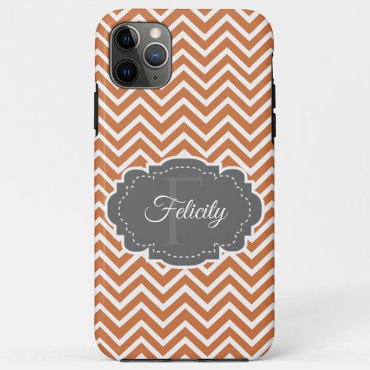 Oranje Chevron Persoonlijke iPhone Case (Achterkant)