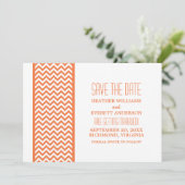 Oranje Chevron Rand Save the Date Uitnodiging (Staand voorkant)