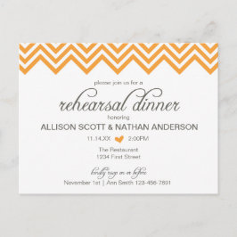 Oranje Chevron Repetitie Diner Nodig Briefkaart ui