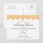 Oranje Chevron Repetitie Diner Nodig Briefkaart ui (Voorkant / Achterkant)