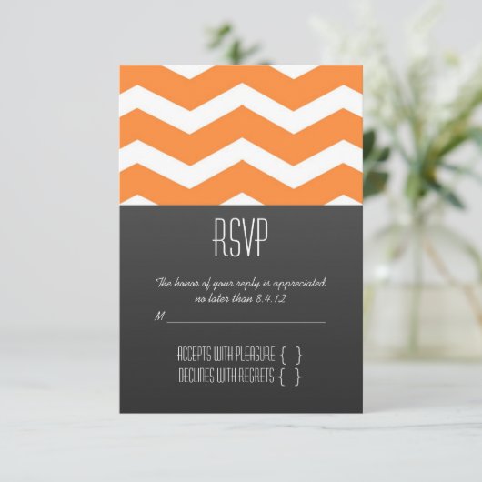 Oranje Chevron RSVP (Staand voorkant)