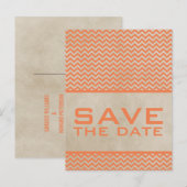 Oranje Chevron sparen het Briefkaart van de Datum (Voorkant / Achterkant)