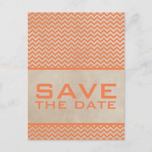 Oranje Chevron sparen het Briefkaart van de Datum (Voorkant)