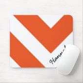 Oranje Chevron Stripes met monogram Muismat (Met muis)