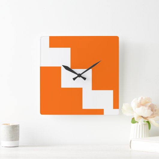 Oranje Chevron Wall klok (Huis)