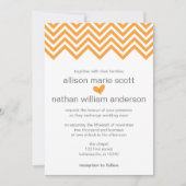 Oranje Chevron Wedding Uitnodiging (Voorkant)