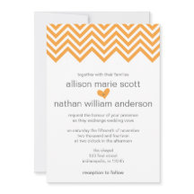 Oranje Chevron Wedding Uitnodiging
