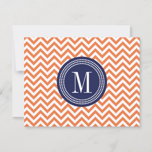 Oranje Chevron Zigzag Gepersonaliseerd Monogram (Voorkant)