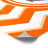 Oranje Chevron Zigzag Pattern Anchor Smile Poster (Hoek)