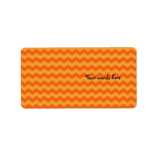 Oranje chevrons etiket (Voorkant)