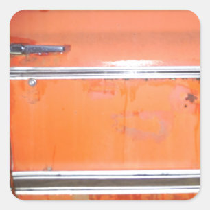 Oranje Chevy Truck-deur Vierkante Sticker