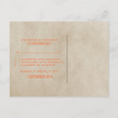 Oranje Chic Chevron RSVP Briefkaart (Achterkant)