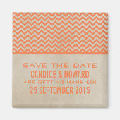 Oranje Chic Chevron sparen de Magnet van de Datum (Voorkant)
