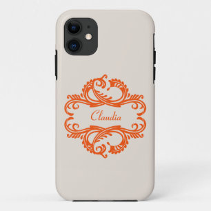 Oranje Chic Damask BT iPhone 5 Hoesje