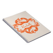 Oranje Chic Damask Notitieboek (Rechterzijde)