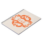 Oranje Chic Damask Notitieboek (Linkerzijde)